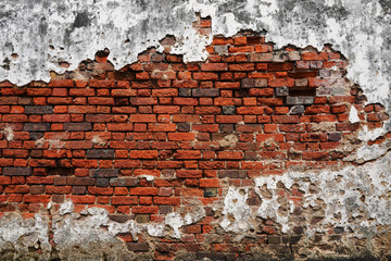 Red wall brick background and texture.