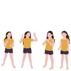 Obraz premium vector, isolated, set of silhouettes of children in a flat style