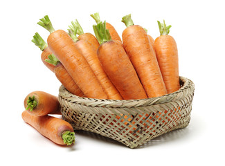 Fresh carrot on a white background