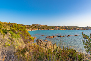 The 'Plage d'Argent' from a coastal path, Corsica, France