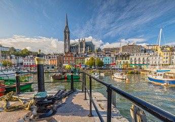 Impression of the St. Colman's Cathedral in Cobh near Cork, Ireland