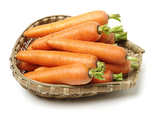 Fresh carrot on a white background