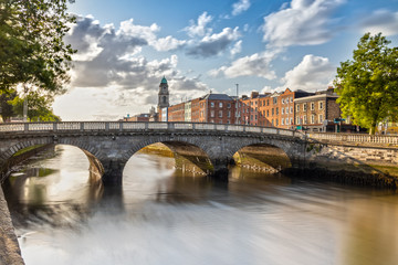 Saint Paul's Church and the River Liffey in Dublin, Ireland
