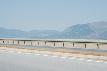 Highway and mountains on background (Turkey).
