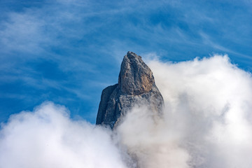 Close-up of the peak called Cimon della Pala (3186 m), Pale di San Martino, Dolomites in the...