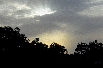 Grey sunset in Algeria, Africa