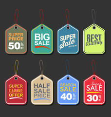 Collection of modern sale stickers and tags