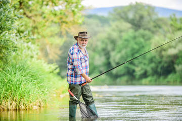 Just Fish. hobby and sport activity. pothunter. summer weekend. Big game fishing. fisherman with...