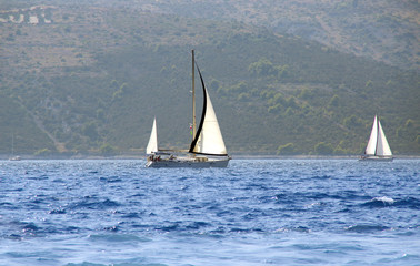 Fototapeta premium Yacht boat on Adriatic sea
