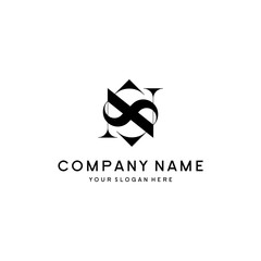 combination of letters N and S monogram logo