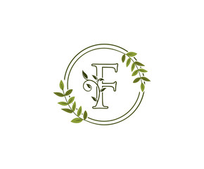 Circle nature letter A leaf icon logo design concept, floral logo A icon design.