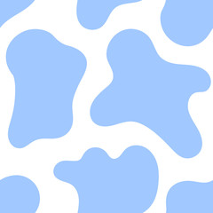 Cow spots seamless blue pattern or animal print or dalmatian dog stains. Vector illustration Eps 10