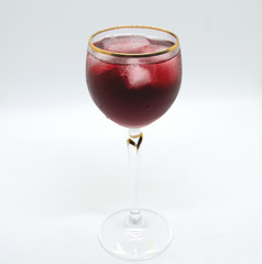 glass of red wine isolated on white background