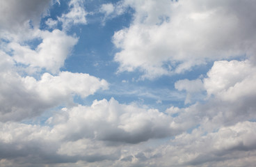 Fototapeta na wymiar Blue sky Has a beautiful white cloudy mass With copy space