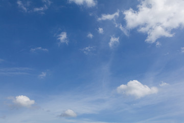 Blue sky Has a beautiful white cloudy mass With copy space