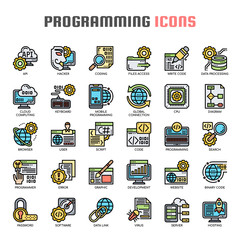 Programming , Thin Line and Pixel Perfect Icons