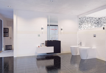 modern bathroom interior.