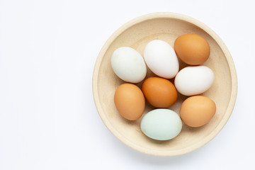 Eggs on white background.