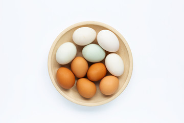 Eggs on white background.