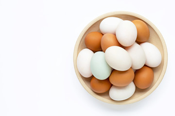Eggs on white background.