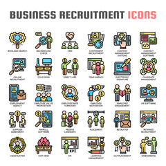 Business Recruitment , Thin Line and Pixel Perfect Icons