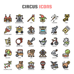 Obraz premium Circus , Thin Line and Pixel Perfect Icons