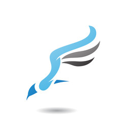 Abstract Symbol of Long Wing Bird Icon