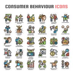 Consumer Behaviour , Thin Line and Pixel Perfect Icons - obrazy, fototapety, plakaty