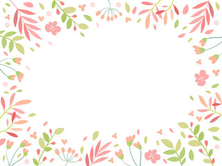 Obraz na płótnie Canvas Vector flowers frame, botany, leaves, floral