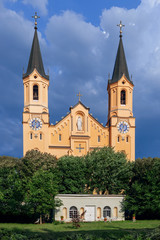 View of Parish Church Assumption of St. Mary (Chiesa Di Santa Maria Assunta) Bruneck (Brunico) Trentino-Alto Adige, Italy