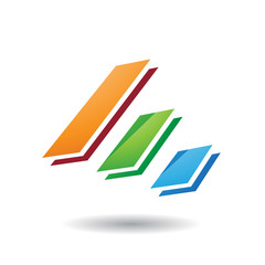 Abstract Symbol of Colorful Diagonal Bars Icon