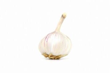 Garlic Isolated - Close up raw garlic on white background