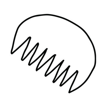 recommend clip art: Hand drawn vector hair wooden comb. Zero waste concept. Hairbrush line work isolated icon.