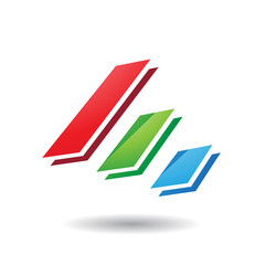 Abstract Symbol of Colorful Diagonal Bars Icon