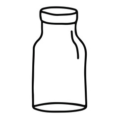 Hand drawn vector glass jar. Zero waste concept. Glass jar  line work isolated icon.