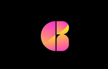 pink alphabet letter G for company logo icon design