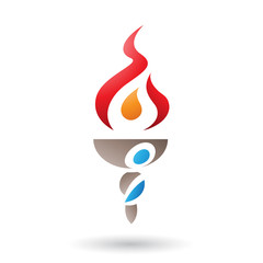 A Shaped Red Fire and Torch Illustration