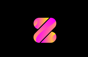 pink alphabet letter Z for company logo icon design