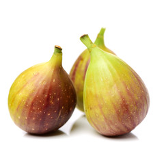 Ripe figs on a white background