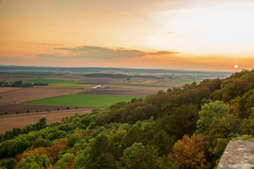 Wittmar Ausblick vom Bismarkturm im Sonnenuntergang