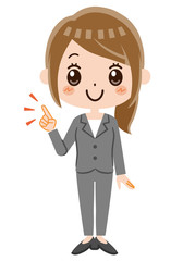 ビジネスウーマン　指差し