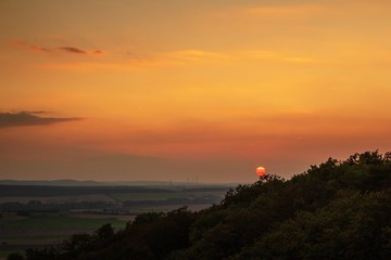 Wittmar Ausblick vom Bismarkturm im Sonnenuntergang