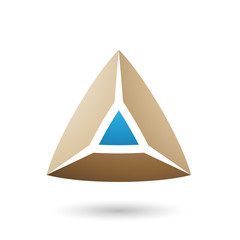 Beige and Blue 3d Pyramidical Shape Illustration