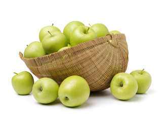 Green  on white background