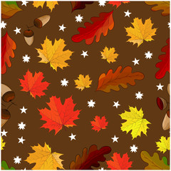 autumn leaf fall. For fabric, baby clothes, background, textile, wrapping paper and other decoration. Vector seamless pattern EPS 10