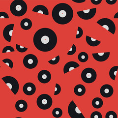 Seamless pattern of vinyl records