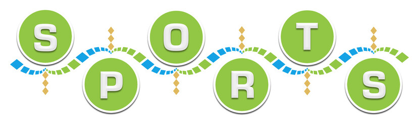 Sports Green Blue Wave Circles 