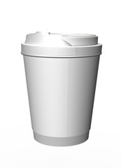 Kaffee to Go Becher weiß beschreibbar, freigestellt