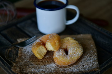 Snacks for breaks in the work are donuts and coffee. Helps to be alert to start working.