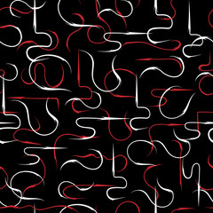 Seamless pattern of white arrows on a black background. Endless texture. Vector illustration